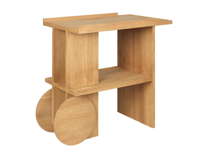 AXIS - Oak high side table with castors _ Kristina Dam Studio